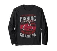 My Favorite Fishing Buddy Calls Me Grandpa Family Humor Long Sleeve T-Shirt