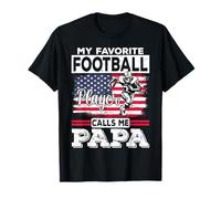 My Favorite Football Player Calls Me Papa USA Flag American T-Shirt