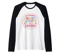 My Favorite Group Activity is Leaving Funny Womens Floral Raglan Baseball Tee