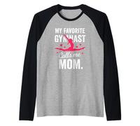 My Favorite Gymnast Calls Me Mom Proud Gymnastics Mother Raglan Baseball Tee