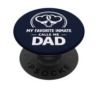 My Favorite Inmate Calls Me Dad Heart Handcuffs PopSockets Adhesive PopGrip