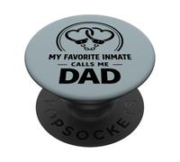 My Favorite Inmate Calls Me Dad Heart Handcuffs PopSockets Adhesive PopGrip