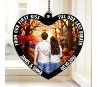 My Favorite Love Story is Ours, Personalized Couple Hanging Suncatcher, Wedding Gifts for Couples 2025, Anniversary Birthday Gifts for Wife Husband, Romantic Gift for Her Him