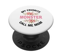 My Favorite Monster Call Me Mom Mother Mother and Son Mama PopSockets Adhesive PopGrip
