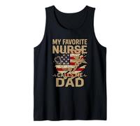 My Favorite Nurse Calls Me Dad American Flag Vintage Tank Top