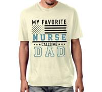 My Favorite Nurse Calls Me Dad Shirt Vintage Flag Fathers Day Nurse Daughter T-Shirt Unisex