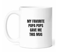 My Favorite Papa Pops Mug - Loving Grandfather Coffee Cup - Funny Gift from Family - Tea Mugs -11Oz Drinking Cups for Dads, Birthday, Him, Her, Fathers Day, Appreciation Member, Love, Wisdom