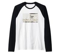 My Favorite People Call Me Bonus Dad Father's Day Camo Flag Raglan Baseball Tee