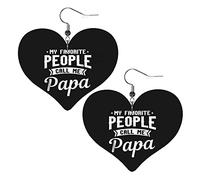 My Favorite People Call Me Dad Leather Earrings For Women Dangle Earring Drop Heart Pendant With Hook Gifts For Adult Girl