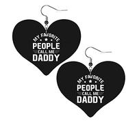 My Favorite People Call Me Dad Leather Earrings For Women Dangle Earring Drop Heart Pendant With Hook Gifts For Adult Girl