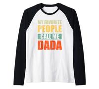 My Favorite People Call Me Dada Retro Funny Dad Father Raglan Baseball Tee