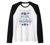 My Favorite People Call Me Mawmaw Cute Floral Mother's Day Raglan Baseball Tee