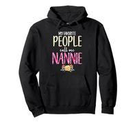 My Favorite People Call Me Nannie Floral Flowers Pullover Hoodie