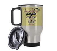 My Favorite People Call Me Nanny Themed 14 oz Travel Mug - Gift for Christmas. (Silver)