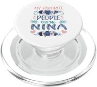 My Favorite People Call Me Nina Cute Floral Mother's day PopSockets PopGrip for MagSafe