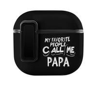 My Favorite People Call Me Papa Hard Shell Case Skin Accessories Cover with Secure Lock Clip Compatible with AirPods 4
