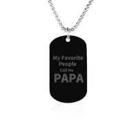 My Favorite People Call Me Papa Personalized Photo Picture Necklace Memorial Pendant Dog Tag Jewelry