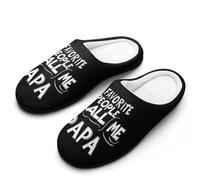 My Favorite People Call Me Papa Slippers Women Winter Warm Cotton Hotel Slippers Anti-Slip Indoor Slip-Ons House Shoes 7-8（39-40
