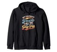 My Favorite People Call Me Pop-Pop Vintage Father's Day Zip Hoodie