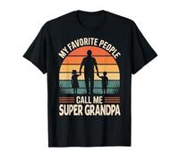 My Favorite People Call Me Super Grandpa Retro Sunset T-Shirt
