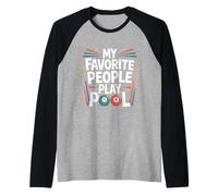 My Favorite People Play Pool Billiards Bar - Raglan Baseball Tee