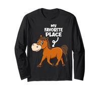 My Favorite Place Funny Horse Lover Long Sleeve T-Shirt