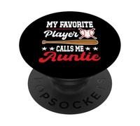My Favorite Player Calls Me Auntie Baseball Mother's Day PopSockets Adhesive PopGrip