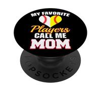 My Favorite Players Call Me Mom Funny Baseball Softball PopSockets Adhesive PopGrip