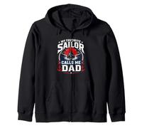 My Favorite Sailor Calls Me Dad Ocean Boat Captain Dad Zip Hoodie