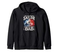 My Favorite Sailor Calls Me Dad Ocean Boat Captain Dad Zip Hoodie