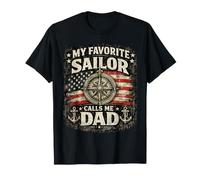 My Favorite Sailor Calls Me Dad Vintage Nautical Compass T-Shirt