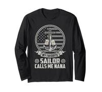 My Favorite Sailor Calls Me Nana Flag US Veteran Military Long Sleeve T-Shirt