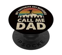 My Favorite Ski Buddies Call Me Dad Skiing Skier Fathers Day PopSockets Adhesive PopGrip