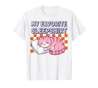 My Favorite Sleepshirt Cute Cozy Pink Cat Design T-Shirt