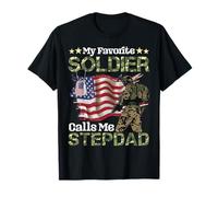 My Favorite Soldier Calls Me Stepdad American Son Daughter T-Shirt