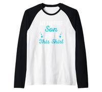 My Favorite Son Gave Me This Funny Mom Dad Fathers Day Kid Raglan Baseball Tee