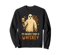 My Favorite Spirit Is Whiskey Funny Halloween Ghost Drinking Sweatshirt
