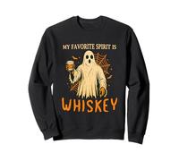 My Favorite Spirit Is Whiskey Funny Halloween Ghost Drinking Sweatshirt
