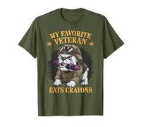 My Favorite Veteran EATS Crayons Bulldog Corp Team Military T-Shirt