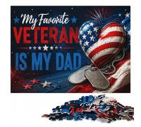 My Favorite Veteran Is My Dad Wooden Jigsaw 300 Pieces for Adults | Family puzzle activity with home hobby for puzzle fans at your own pace.