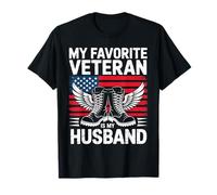 My Favorite Veteran Is My Husband American US Flag T-Shirt