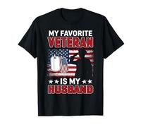 My Favorite Veteran is My Husband USA Flag Veterans Day T-Shirt