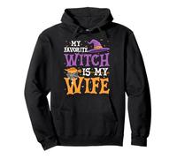 My Favorite Witch Is My Wife Funny Husband Halloween Pullover Hoodie