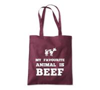 My Favourite Animal is Beef Tote Shopping Bag 10 Litres Capacity 42 x 38cm