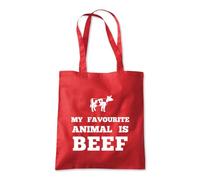 My Favourite Animal is Beef Tote Shopping Bag 10 Litres Capacity 42 x 38cm