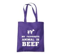 My Favourite Animal is Beef Tote Shopping Bag 10 Litres Capacity 42 x 38cm