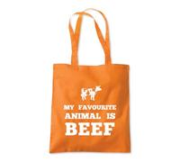 My Favourite Animal is Beef Tote Shopping Bag 10 Litres Capacity 42 x 38cm