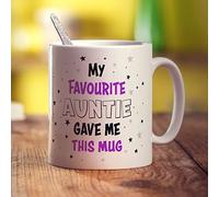My Favourite Auntie Gave Me This Mug - Personalised Mug - Add Your Own Message - Gift for Nephew, Niece from Auntie - Present for Birthday, Christmas - 11oz Ceramic Cup