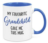My Favourite Grandchild Mug - Birthday Gift Christmas Mom Mum Daughter Son Nan Nanny Grandmother Grandad Gift for Grandparents Funny Novelty Silly (Blue)