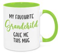 My Favourite Grandchild Mug - Birthday Gift Christmas Mom Mum Daughter Son Nan Nanny Grandmother Grandad Gift for Grandparents Funny Novelty Silly (Green)